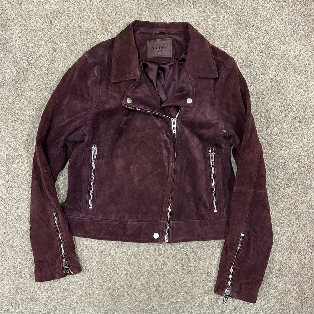 BLANK NYC Suede Leather Moto Jacket Women’s XL Motorcycle Full Zip Red